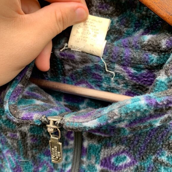 Vintage 1992 The North Face Half Zip Patterned Jacket Large - Picture 11 of 13